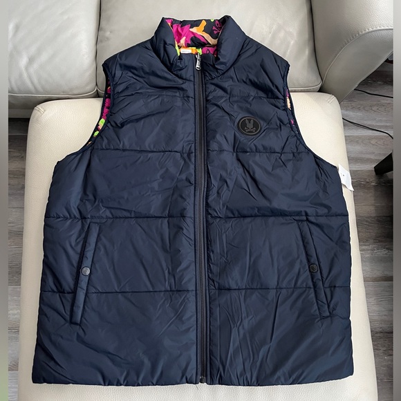 NWT - Psycho Bunny Men’s Reversible Puffer Vest - Size XL - Picture 5 of 14